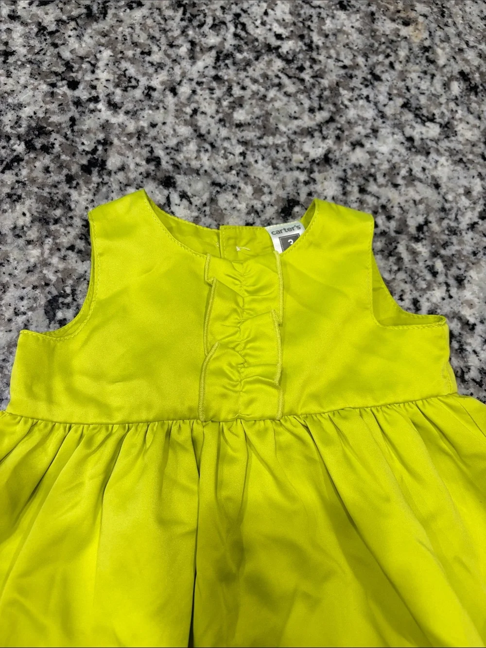 Carter's Bright Lime Green Ruffle Front Dress with Bloomers